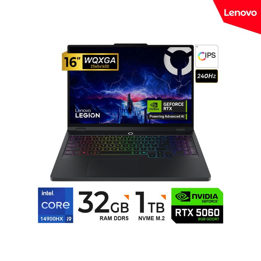LAPTOP LENOVO LEGION PRO 5 16IRX10 INTEL CORE i9 14900HX / RAM 32GB / 1TB SSD / RTX 5060 8GB 16 WQXGA IPS 240HZ